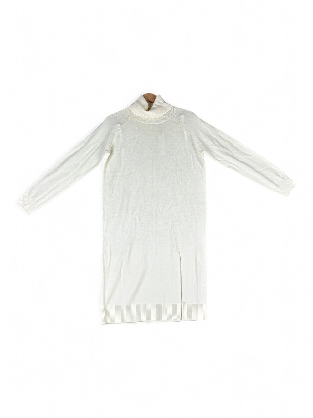 One Grey Day Cream Turtleneck Sweater Dress M